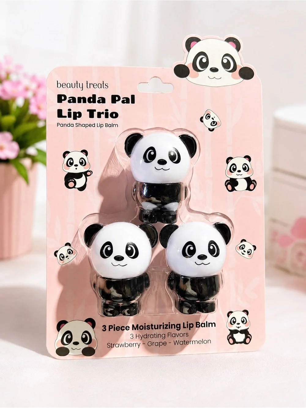 🐼 Beauty Treats Panda Pal Lip Trio 3 Piece Lip Balm Set NWT